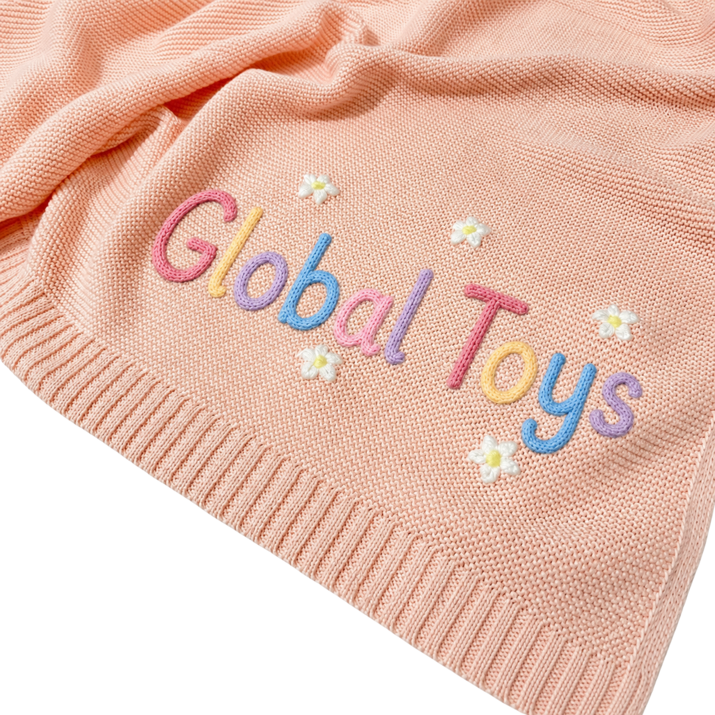 Global Toys Pink Knitted Baby Blanket