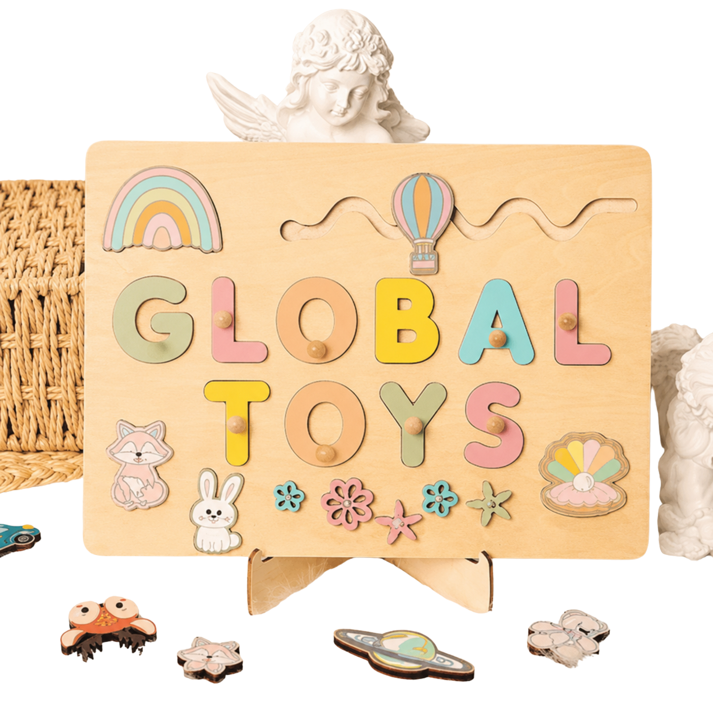 Global Toys Wooden Letter Puzzle Board