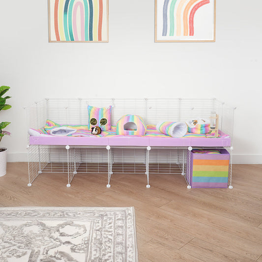 C&C 5x2 Small Animal Cage with Stand – Spacious Modular Habitat for Guinea Pigs, Rabbits & Small Pets | Elevated Multi-Level Pet Enclosure