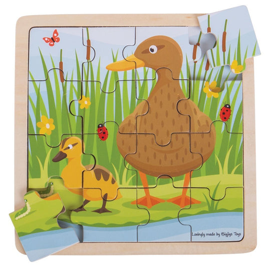 Wooden Tray Puzzle 16pc Duck and Duckling