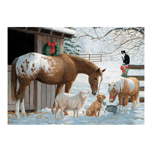 Cobble Hill Tray Puzzle Barnyard Greetings 35pc