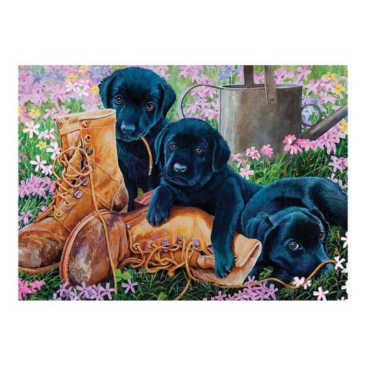 Cobble Hill Tray Puzzle Black Lab Puppies 35pc