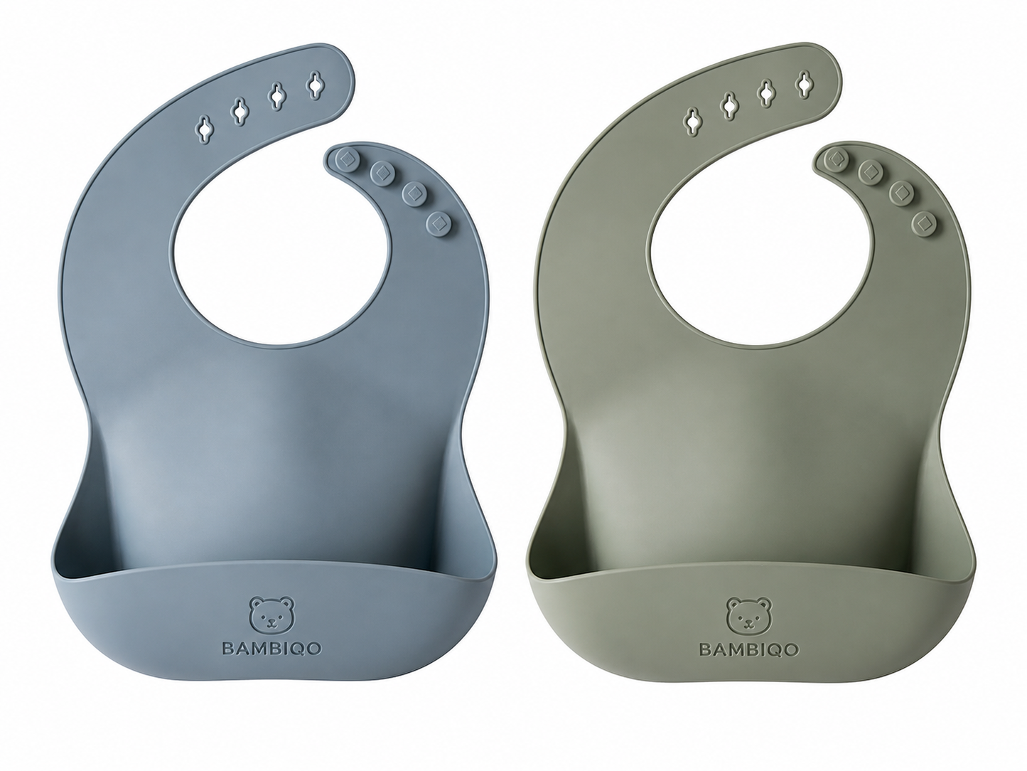 Bambiqo Baby Feeding Set – Silicone Bib, Plate & Utensils (3-in-1 Set)