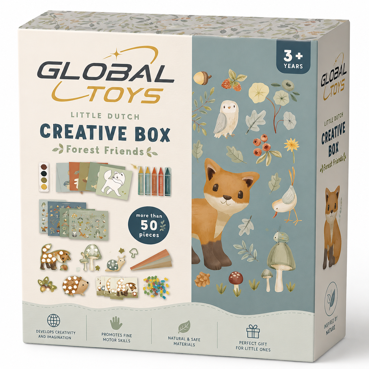 Global Toys Forest Friends Creative Box – Kids Art & Craft Set, 50+ Pieces, Ages 3+