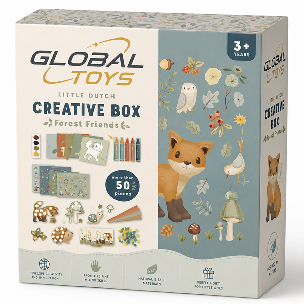 Global Toys Forest Friends Creative Box – Kids Art & Craft Set, 50+ Pieces, Ages 3+