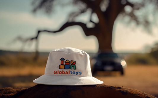 GlobalToys Kids Bucket Hat | Lightweight Summer Sun Hat | White