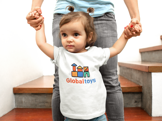 GlobalToys Baby Cotton T-Shirt | Soft Short Sleeve Toddler Top | White