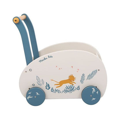 Global Toys Wooden Baby Walker – First Steps Push Along Walker, 12M+