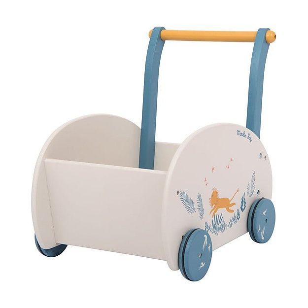 Global Toys Wooden Baby Walker – First Steps Push Along Walker, 12M+