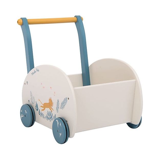 Global Toys Wooden Baby Walker – First Steps Push Along Walker, 12M+